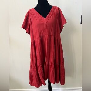 Old Navy Scarlet V-Neck Mini Dress